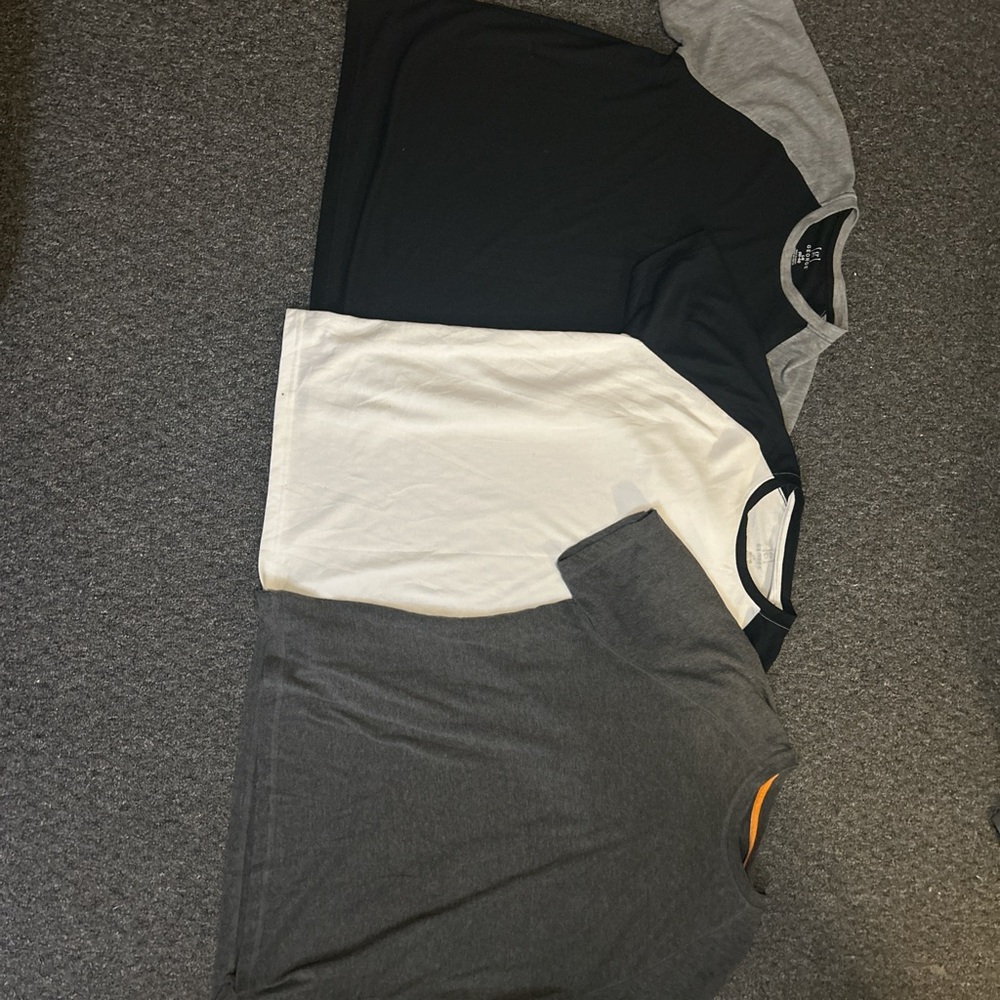 Black, White, and Gray Raglan T-Shirts
